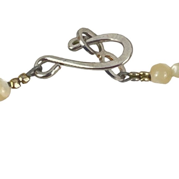 Handcrafted Leopard Skin Jasper & Pearl Necklace With Copper Wire Wrap Pendant - Picture 7 of 7